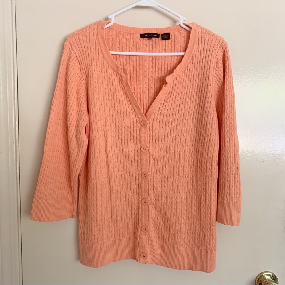 Vintage Pastel Orange Knit Cardigan